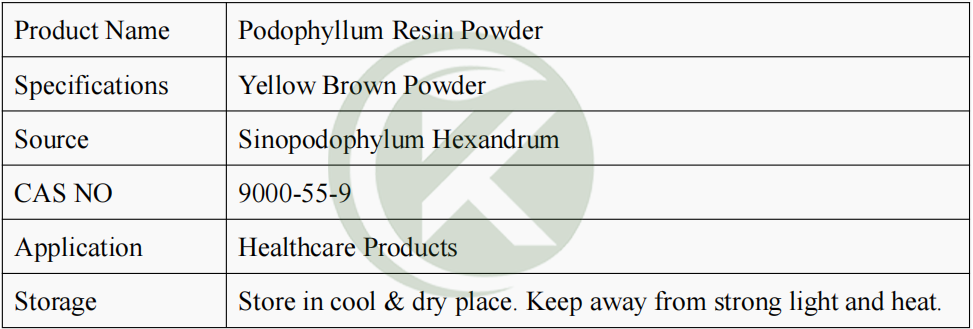 Podophyllum Resin Powder Information