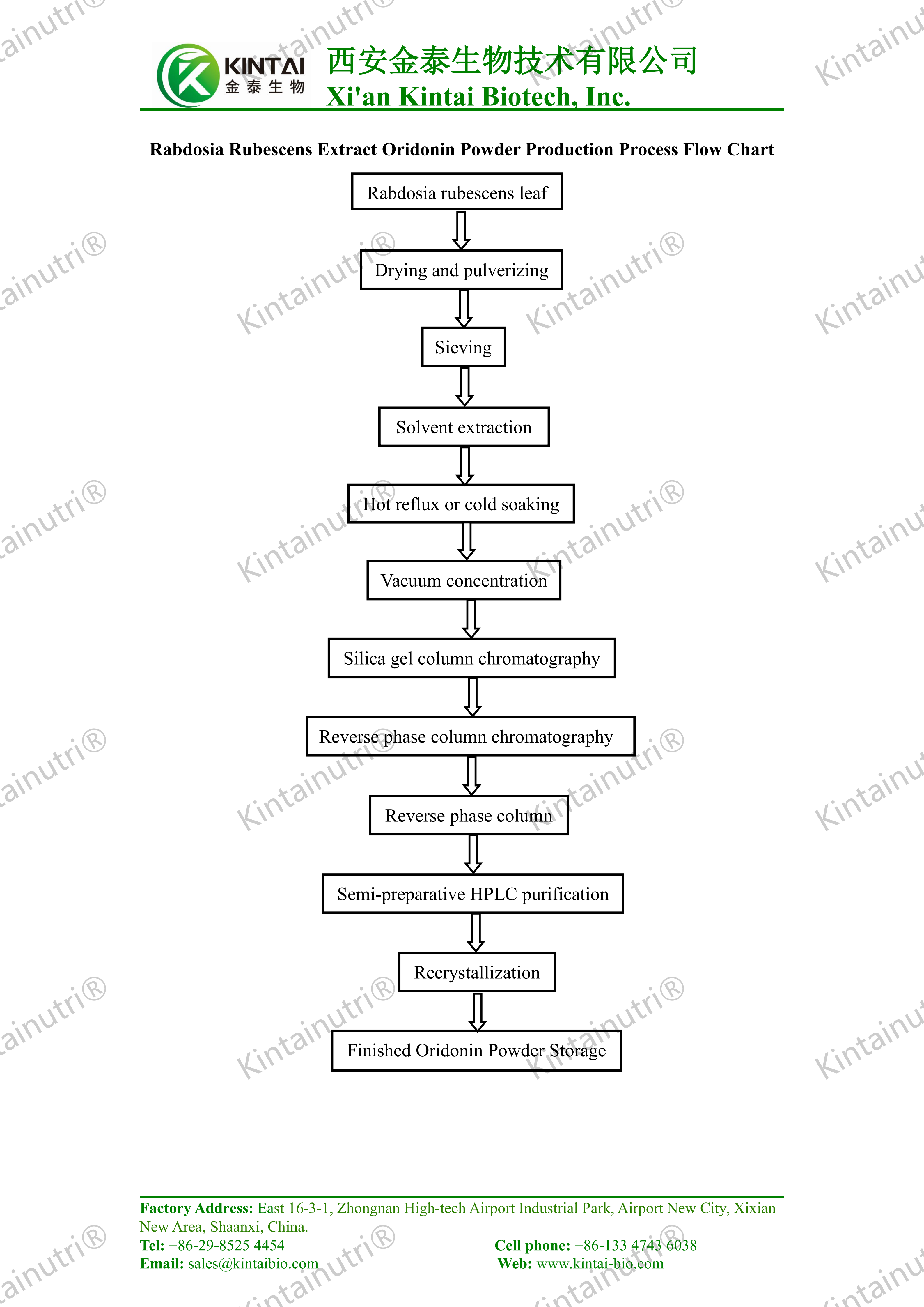 Rabdosia Rubescens Extract Oridonin Powder Production Process Flow Chart Rabdosia Rubescens Extract Oridonin Powder Production Process Flow Chart_01