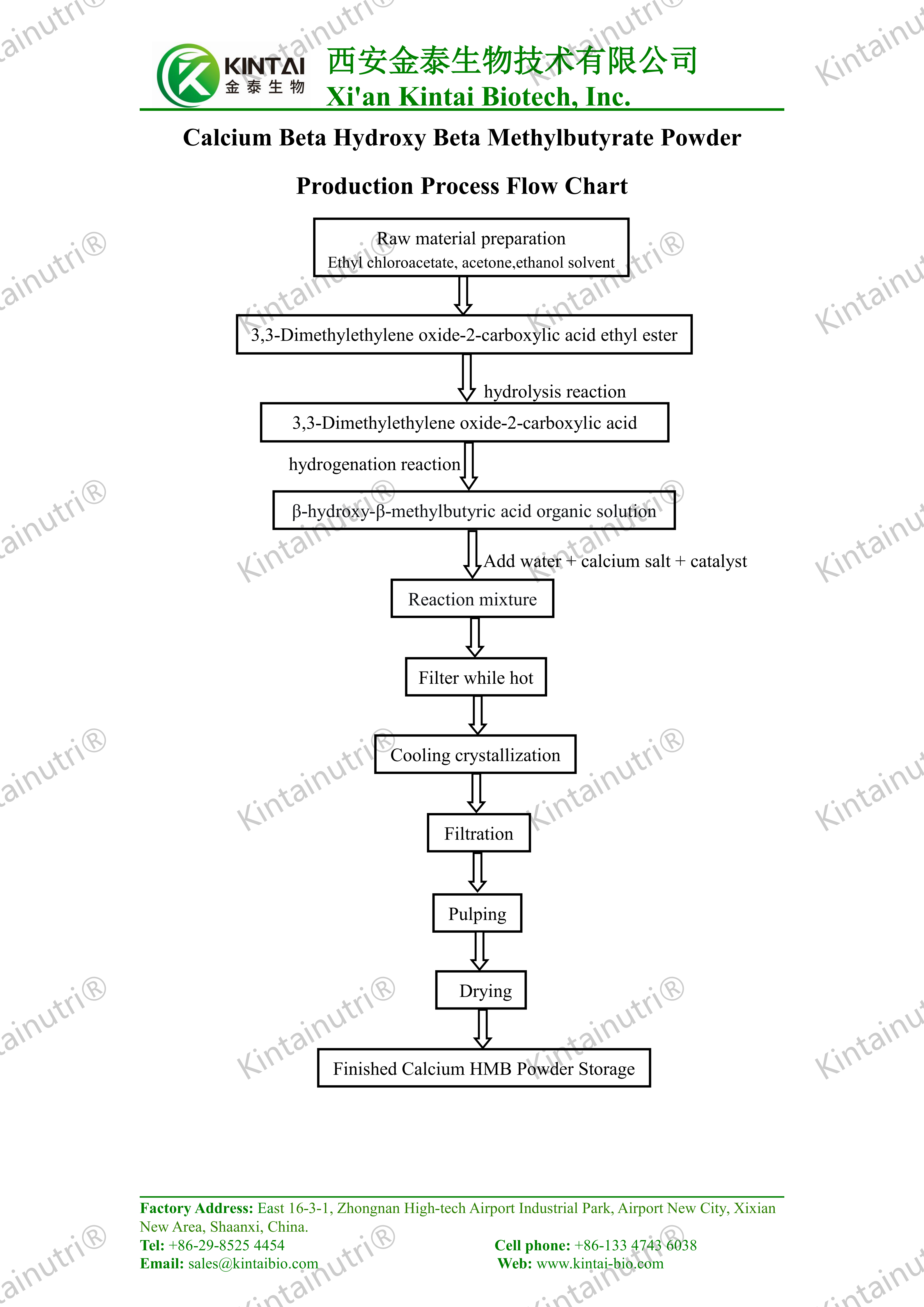 Calcium Beta Hydroxy Beta Methylbutyrate Powder Production Process Flow Chart_01
