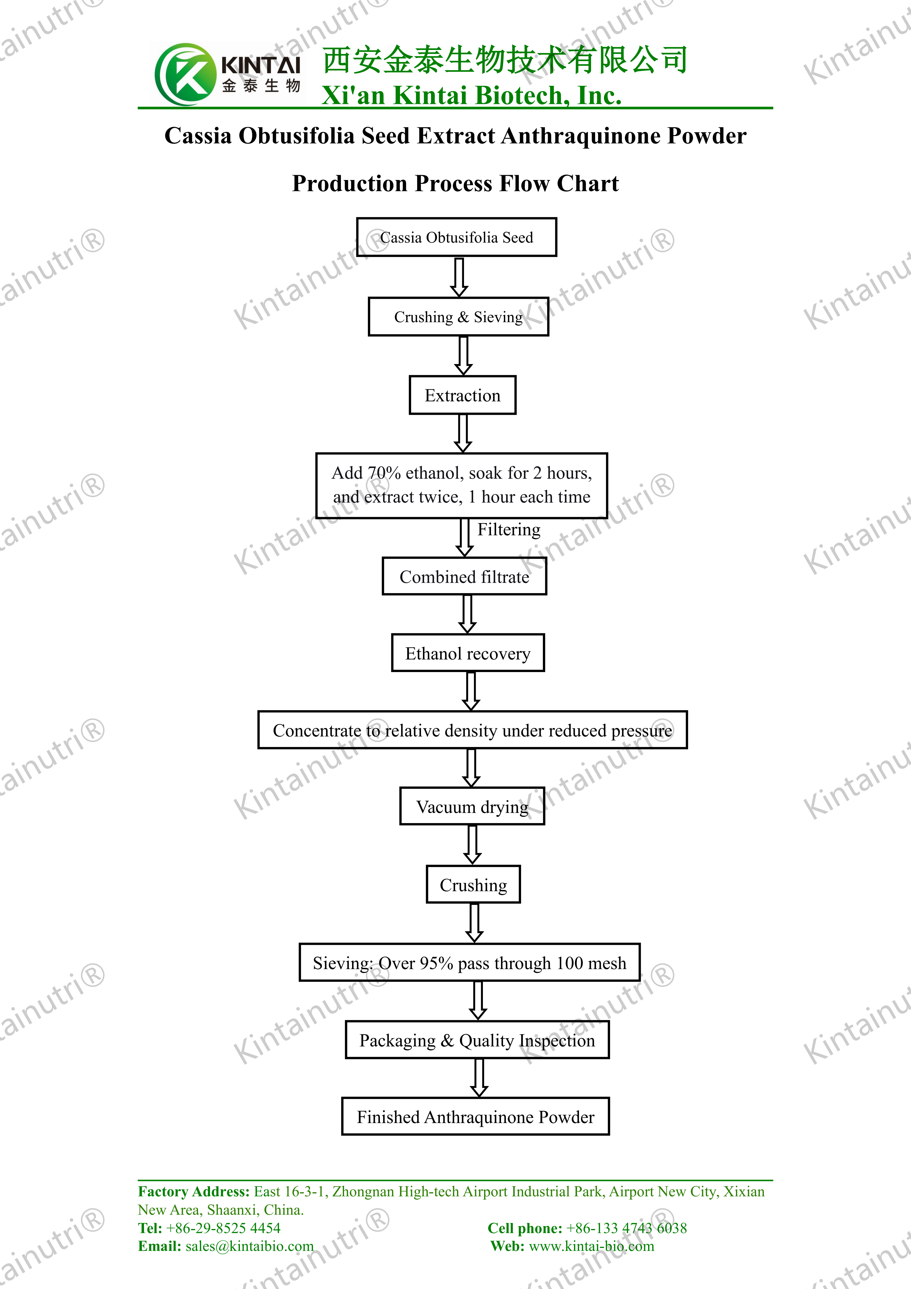 Cassia Obtusifolia Seed Extract Anthraquinone Powder Production Process Bagan Alur Prosés Produksi Bubuk Antrakuinon Ékstrak Siki Cassia Obtusifolia_01