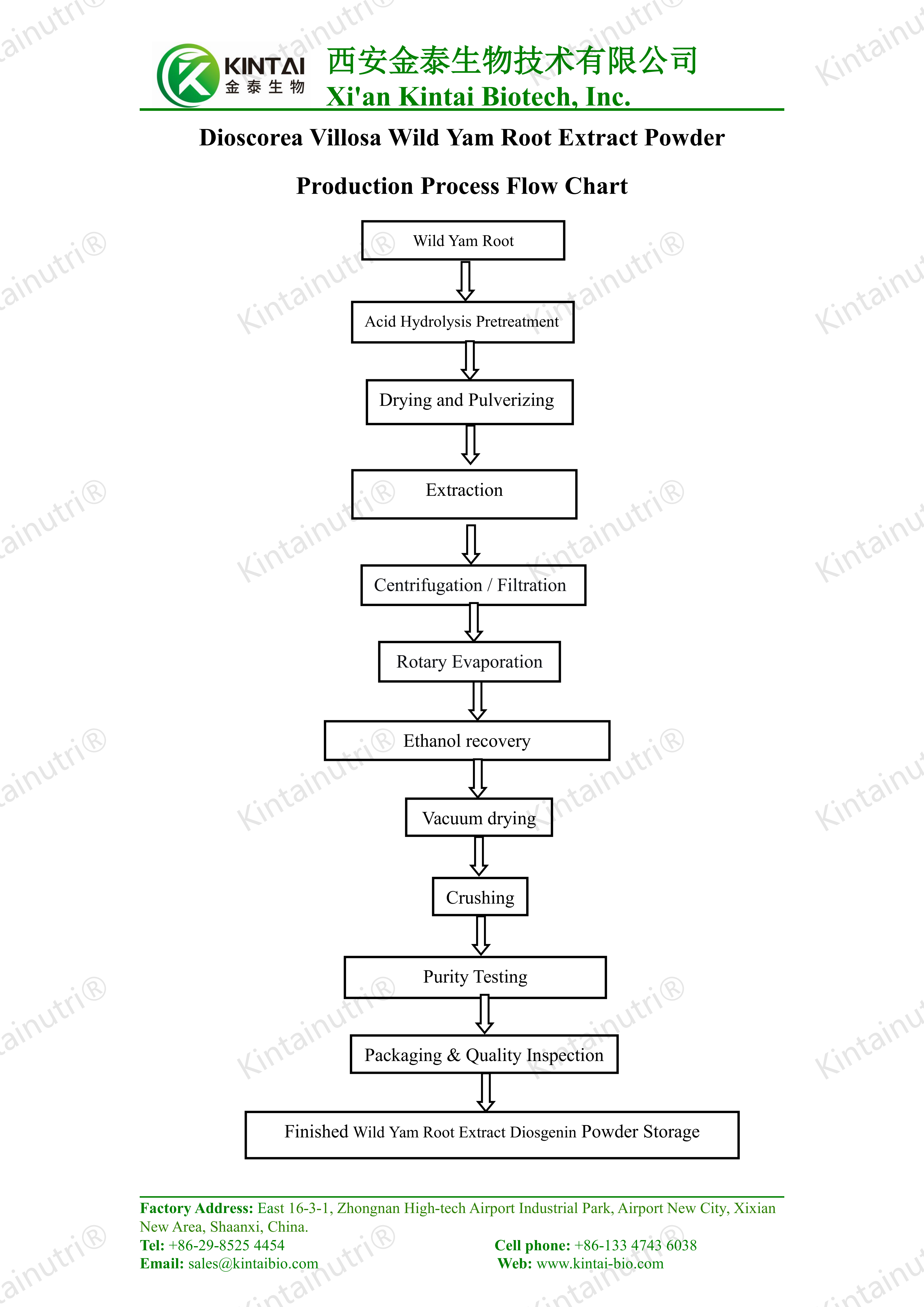 Dioscorea Villosa Wild Yam Root Extract Powder Production Process Flow Chart_01