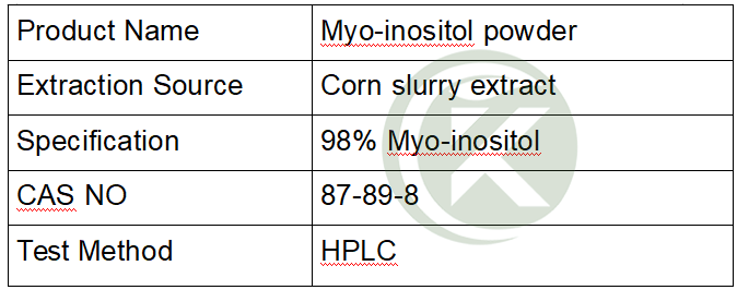 Myo-inositol powder specification