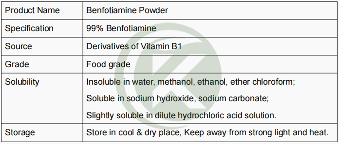 Spésifikasi Bubuk Benfotiamine