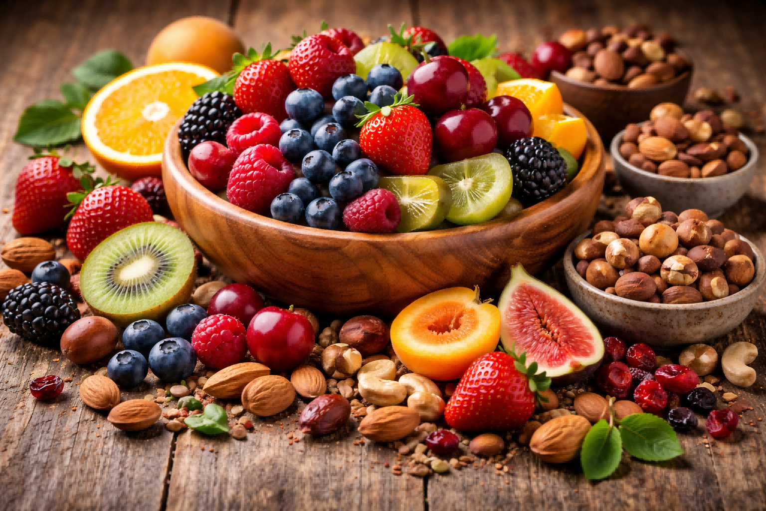 Nuts and fruits
