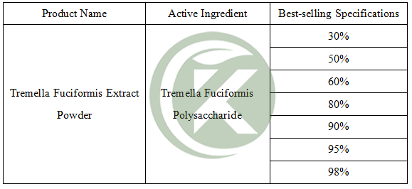 Spésifikasi bubuk ekstrak Tremella fuciformis