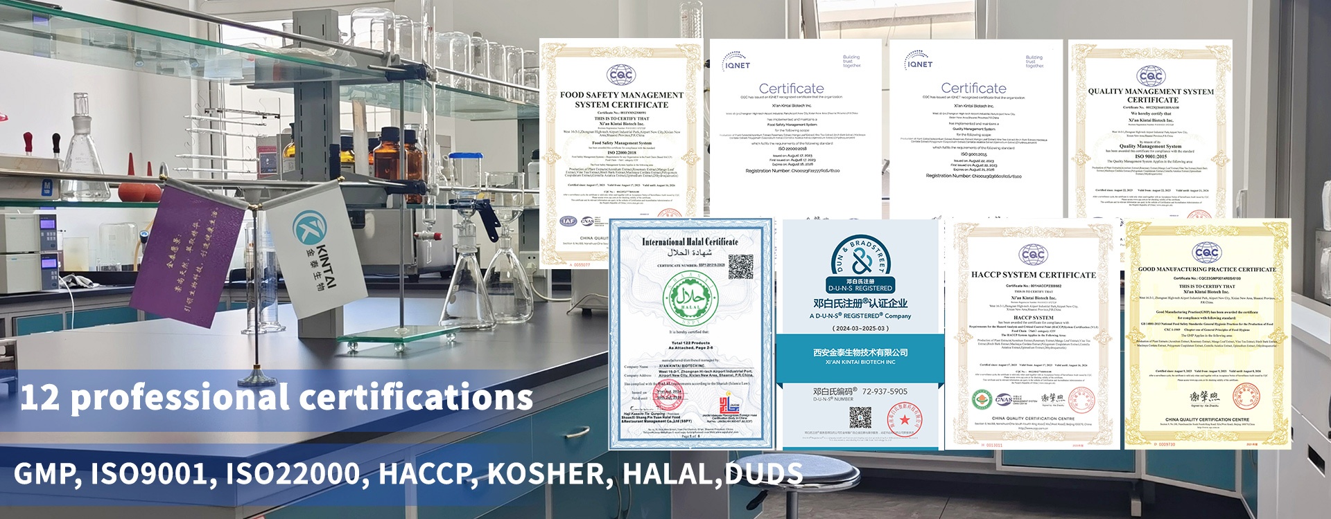 Kintainutri®'s certifications 1