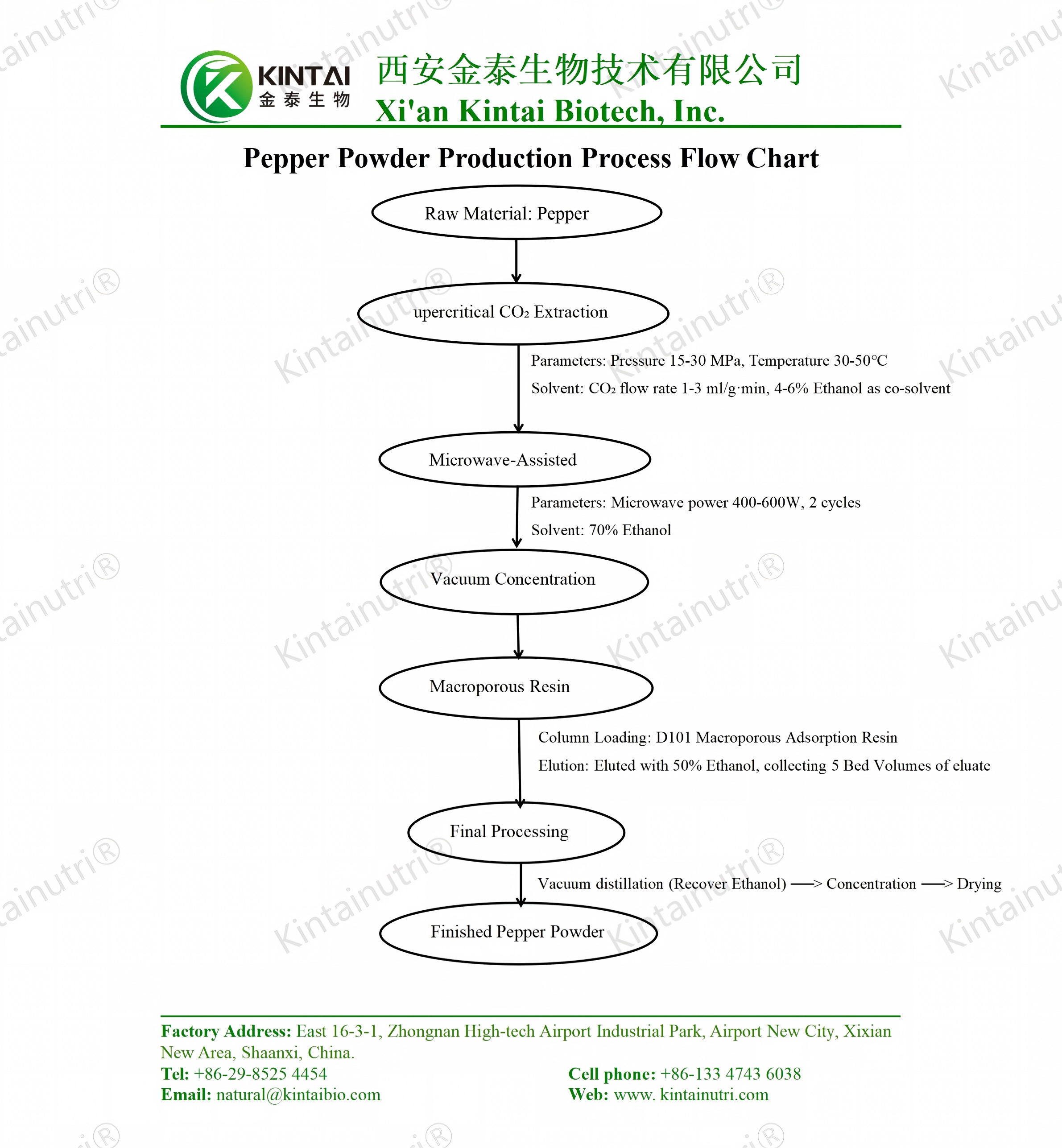 piperine powder production process flow chart