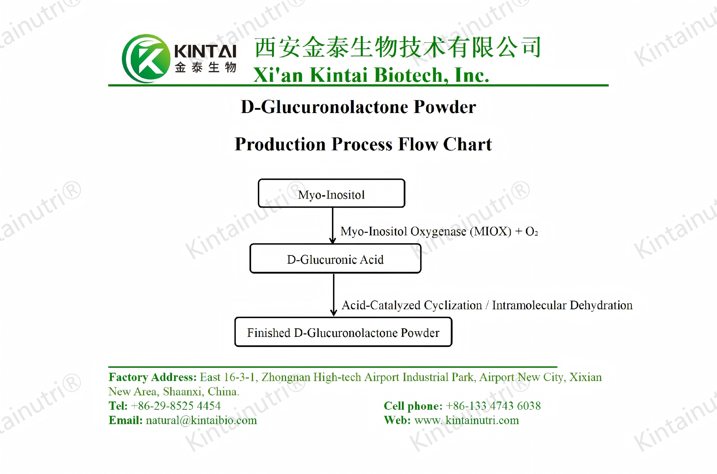 D-Glucuronolactone powder production process flow chart D-Glucuronolactone powder production process flow chart