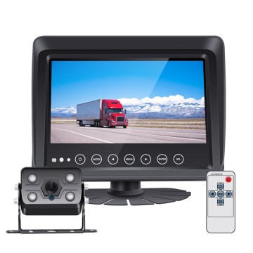 7-Inch Wired Waterproof Rear View Camera System for Boats, Off-Road Vehicles Outdoor Machinery (Model: H-IP701+607)