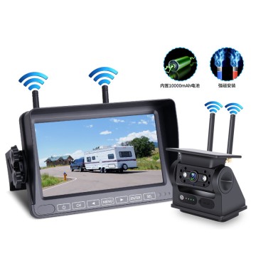 7'' HD IPS Wireless Backup System Solar Charging Magnetic Mount for Trailers & Heavy Vehicles