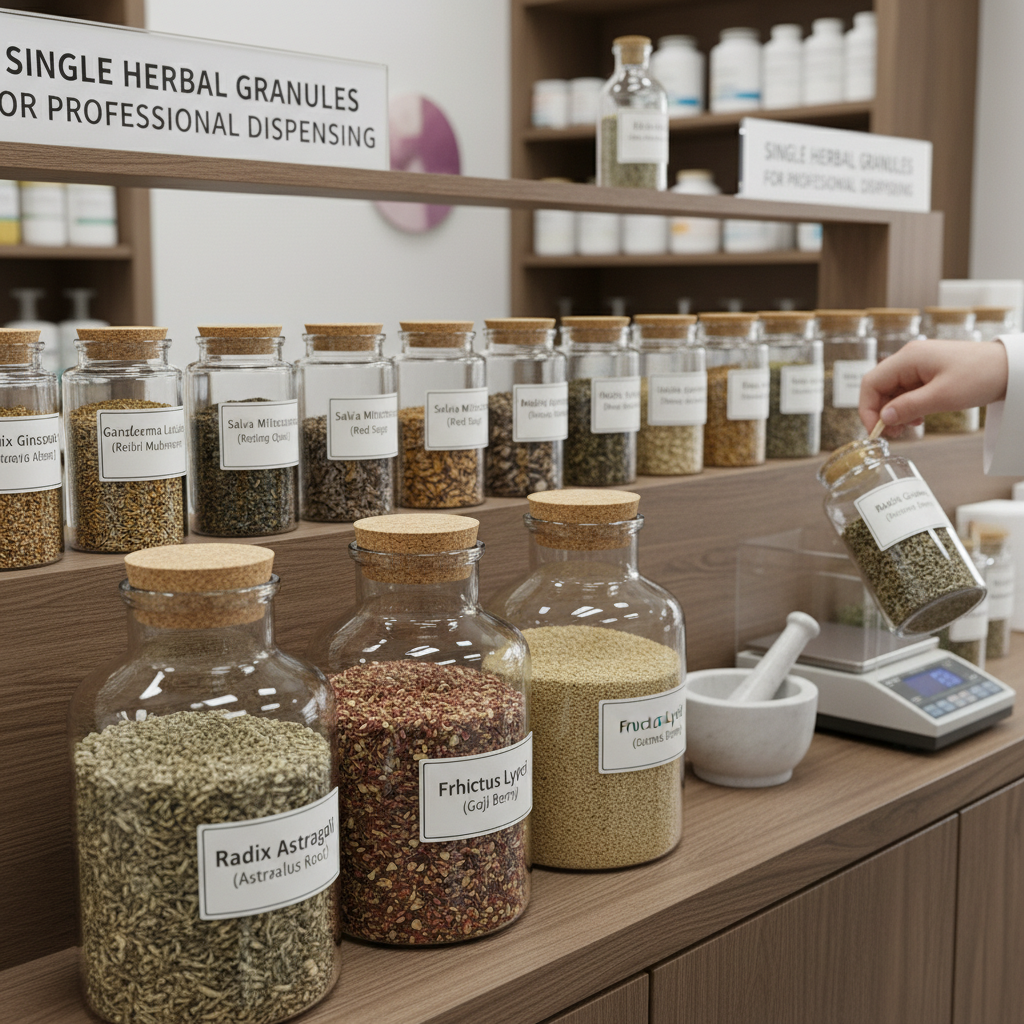 Einzelne Kräutergranulate für Apotheken und Verkaufsstellen
