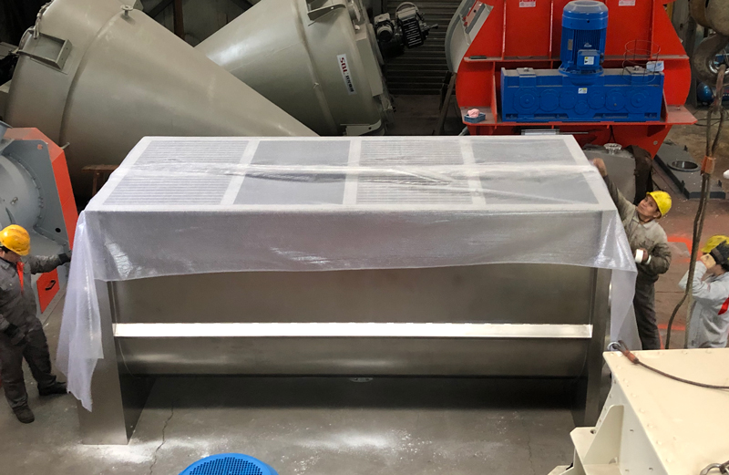 Developed  horizontal ribbon mixer with mixer expert in the US