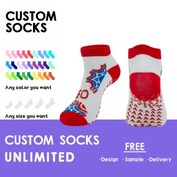 High Quality Custom Grip Trampoline Socks Free Samples Factory OEM Sport Anti-slip Trampoline Socks