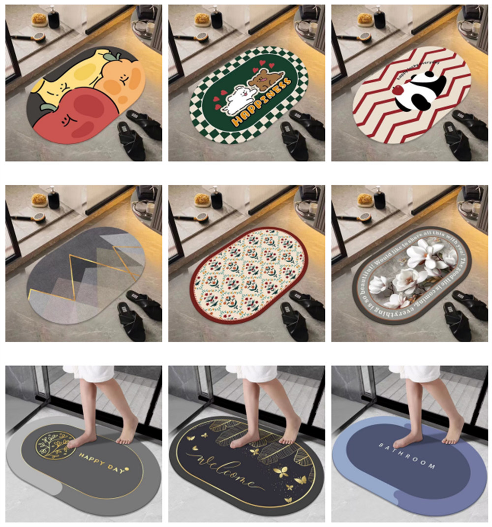 Bathroom Mat Absorbent Non Slip Quick Bathroom Rug for Bathroom Floor (6)