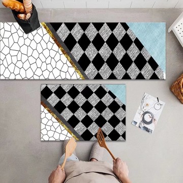 Kitchen Rug Sets 2 Pieces, Non Slip Soft Kitchen Area Rug Floor Mat for Kitchen, Laundry Room and Hallway