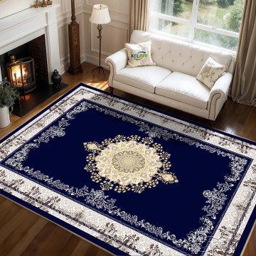 Retro Style Rugs Traditional Persian 3d Printing Rugs Non-slip Bedroom Carpet