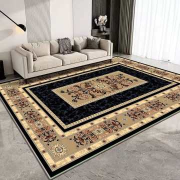 New Design 3D Printed Custom Carpet Bright gold vintage Persian luxury modern style non-slip KELARE velvet Carpet