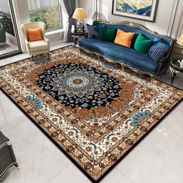 Persian - Style Living Room Rug, Intricate Patterns, Soft Washable Carpet