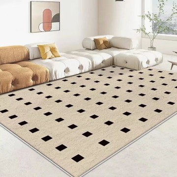 8x10ft Faux Geometrical Cashmere Rug Cozy Washable Living Room Carpet with Non Slip Backing