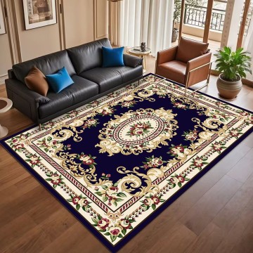 Faux Cashmere Living Room Carpet Washable Soft Rug with Anti Slip Backing
