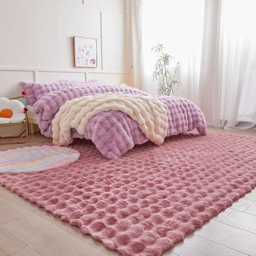 Bubble Faux Rabbit Fur Shaggy Rugs fluffy rabbit fur carpet with tpr backing customized size