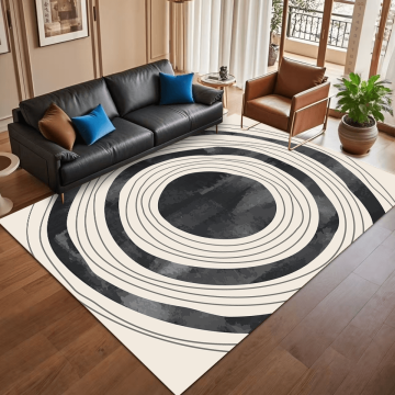 Washable Contemporary Loop Carpet for Living Room, Elegant and Functional