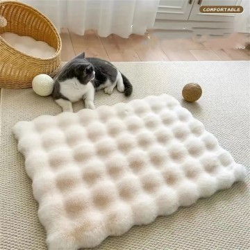 Bubble Faux Rabbit Fur Carpets Simplicity Solid Color Super Soft