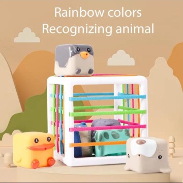 Montessori Educational Sensory Toys Soft Rubber Animals Stopper Ball Set for Toddlers