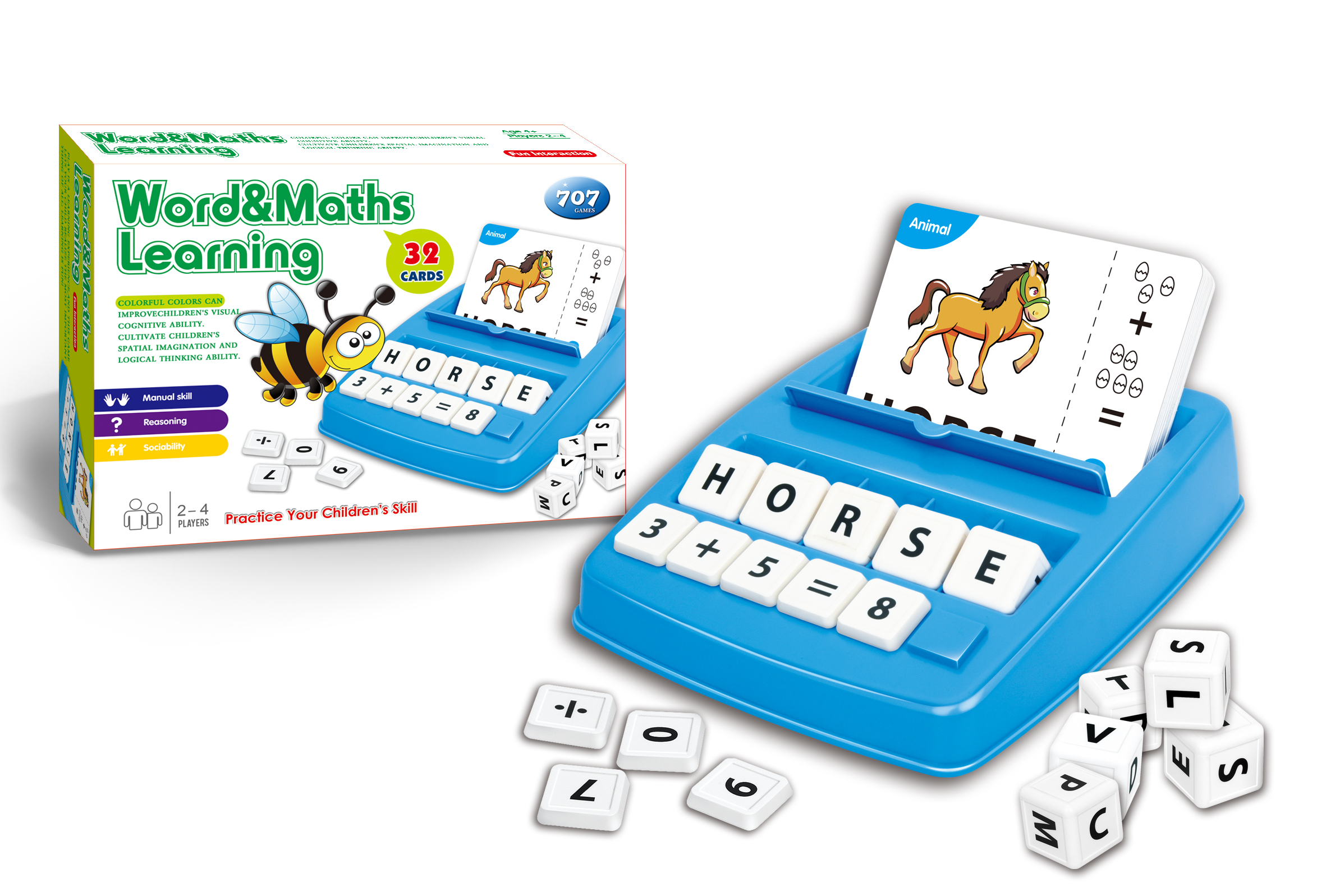 Popular Spelling Letter Toy 2-in-1 Kids Educational Flashcard Learning Game Alphanumeric Pairing