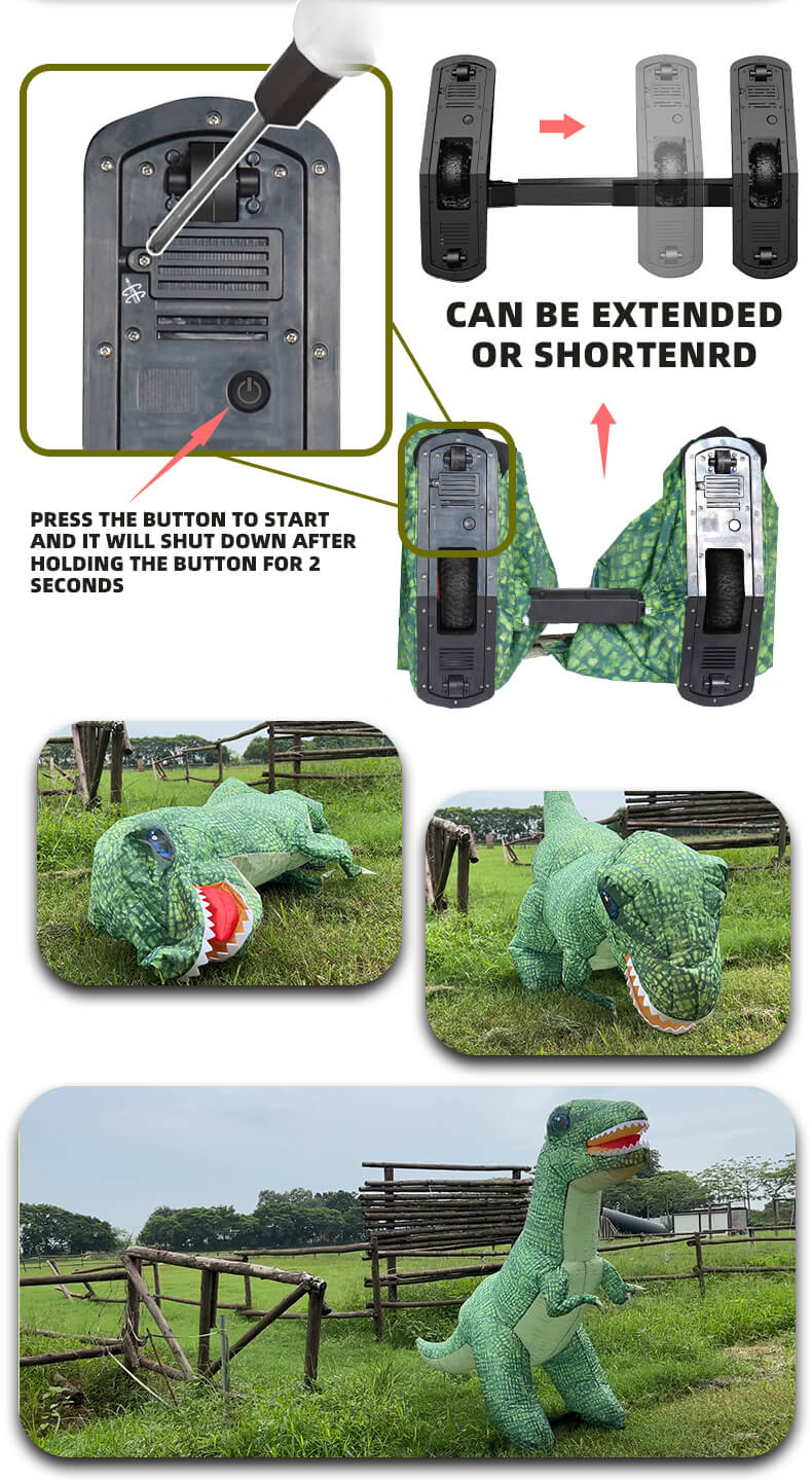 59.06-Inch Realistic RC Inflatable T-Rex Dinosaur Toy with Walking Function