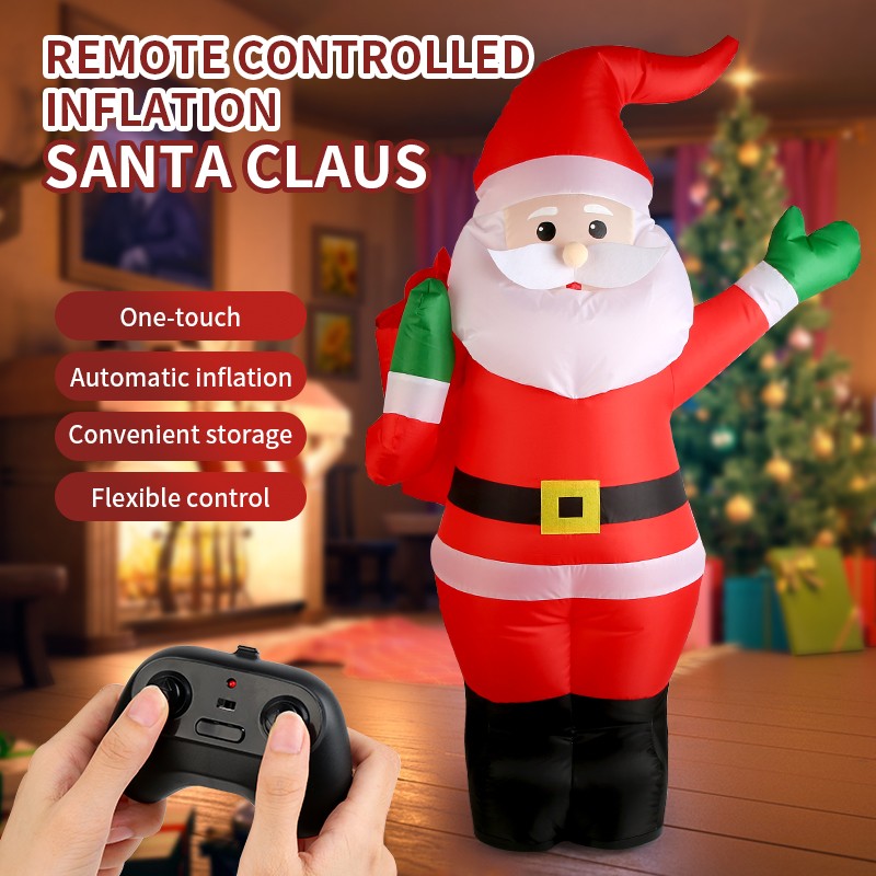 Remote Control Inflatable Santa Claus Car Toys With Music & 360° Christmas Toys
