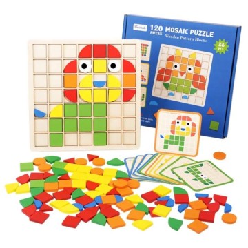 Wooden Creative Jigsaw Puzzles Kid Shape Matching Puzzles Toy Funny 120 Pieces Mosaic Puzzles