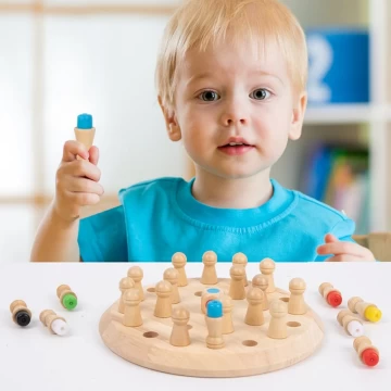 Kids Wooden Memory Match Stick Chess Game Fun Block Board Game Educational Color Cognitive Ability Toy For Children