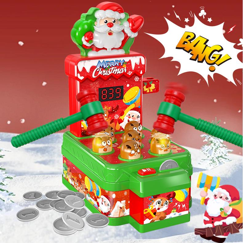 Interactive Whack a Mole Game for Kids Two Player Educational Music Pounding Toy Christmas Gift