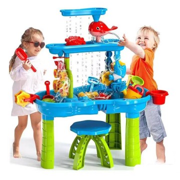 Rain Shower Splash Pond Water Table Kids Water Curtain Sand Play Sensory Toy