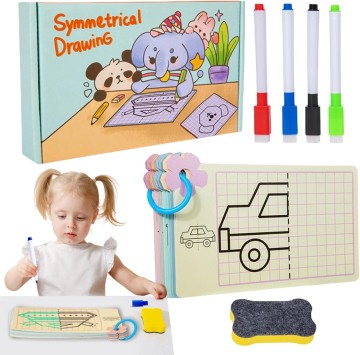Puzzle Toy Lattice Symmetrical Drawing Card Graphics Puzzle Toys Tracing Painting Cards Kindergarten Teaching Aids