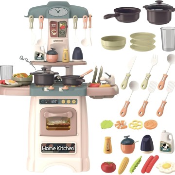 Kids Kitchen Playset Toy Cooking Pretend Food Game Lights Sounds