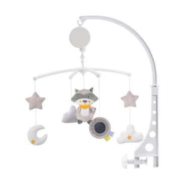 Raccoon Crib Wind Chime Musical Toy Soothing Nursery Hanging Decor