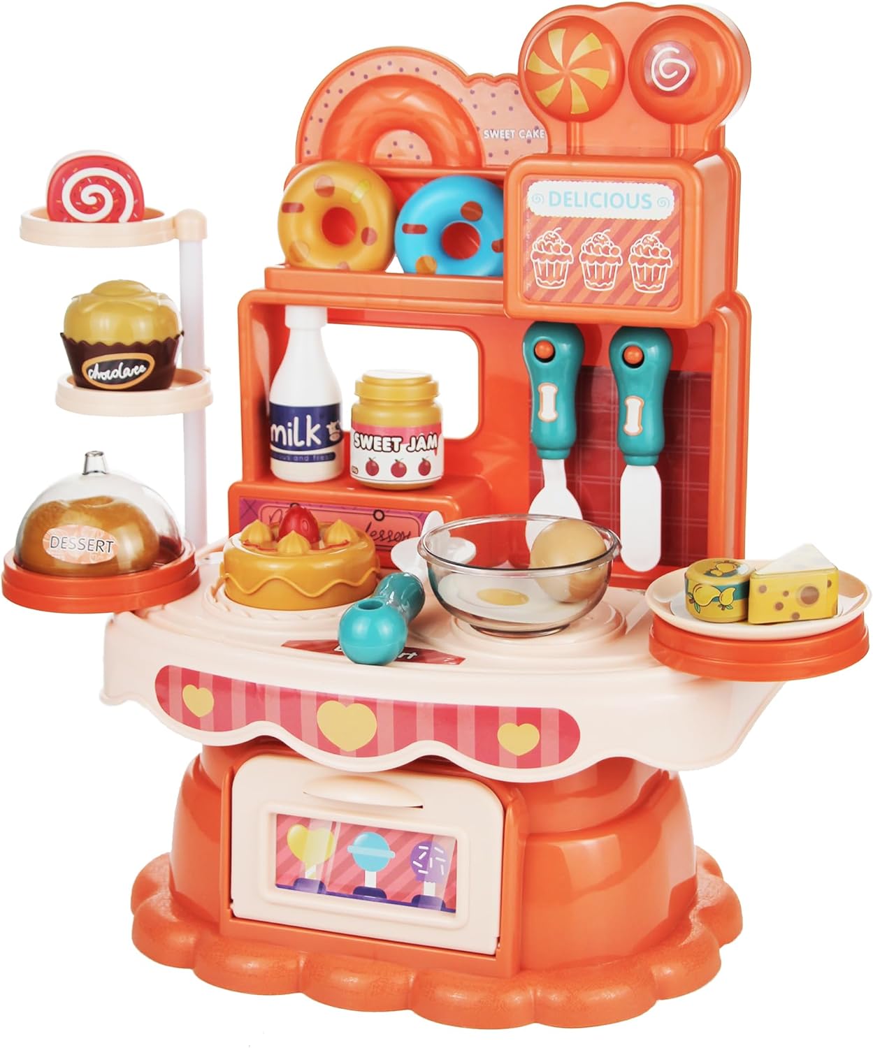 Kids Play Kitchen Set Pretend Dessert Accessories Cookware Toys