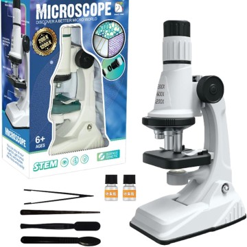 Kids Microscope Kit Beginners Scientific Experiment Zoom 200X-1200X