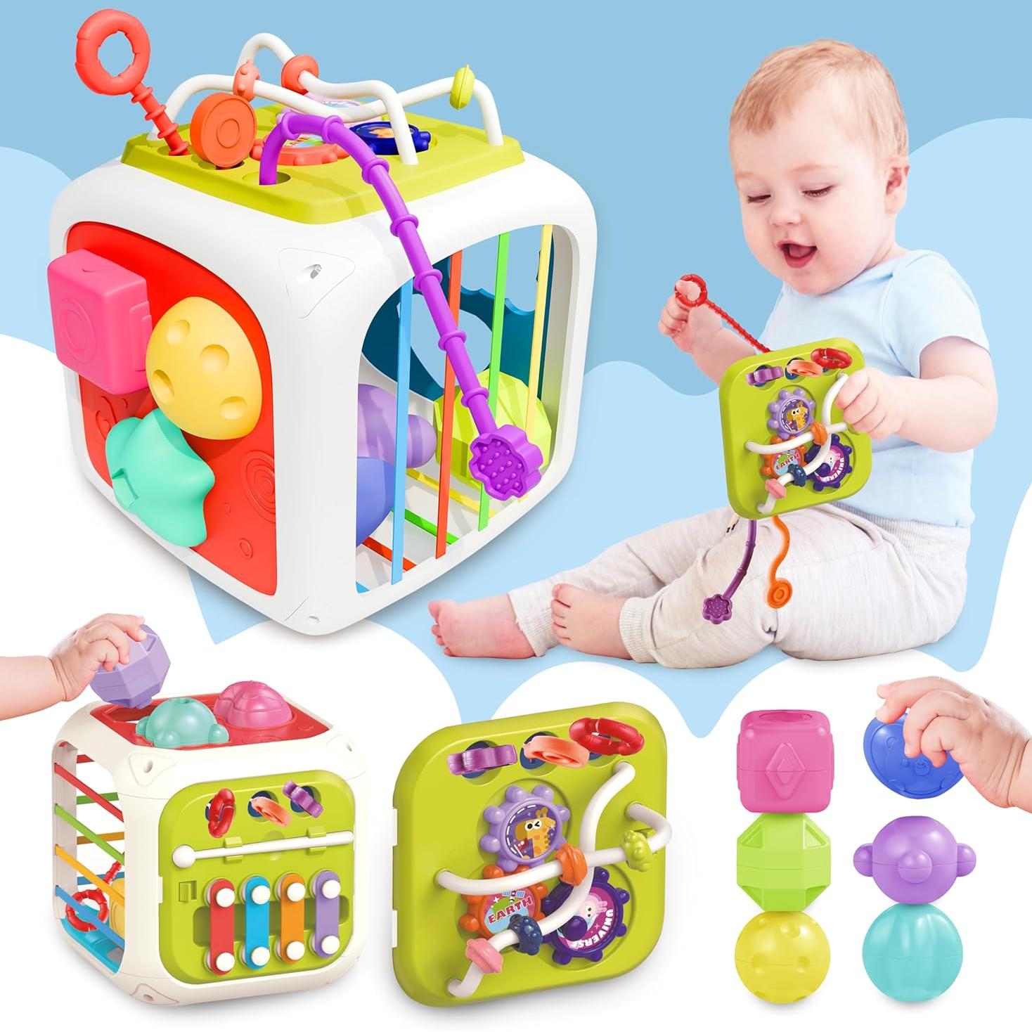 Activity Cube Montessori Toy Sensory Busy Cube for Toddlers