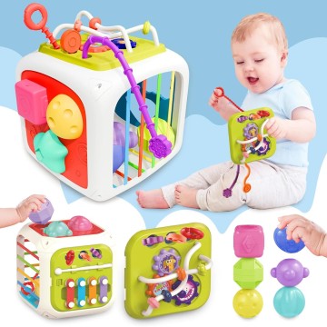 Activity Cube Montessori Toy Sensory Busy Cube for Toddlers