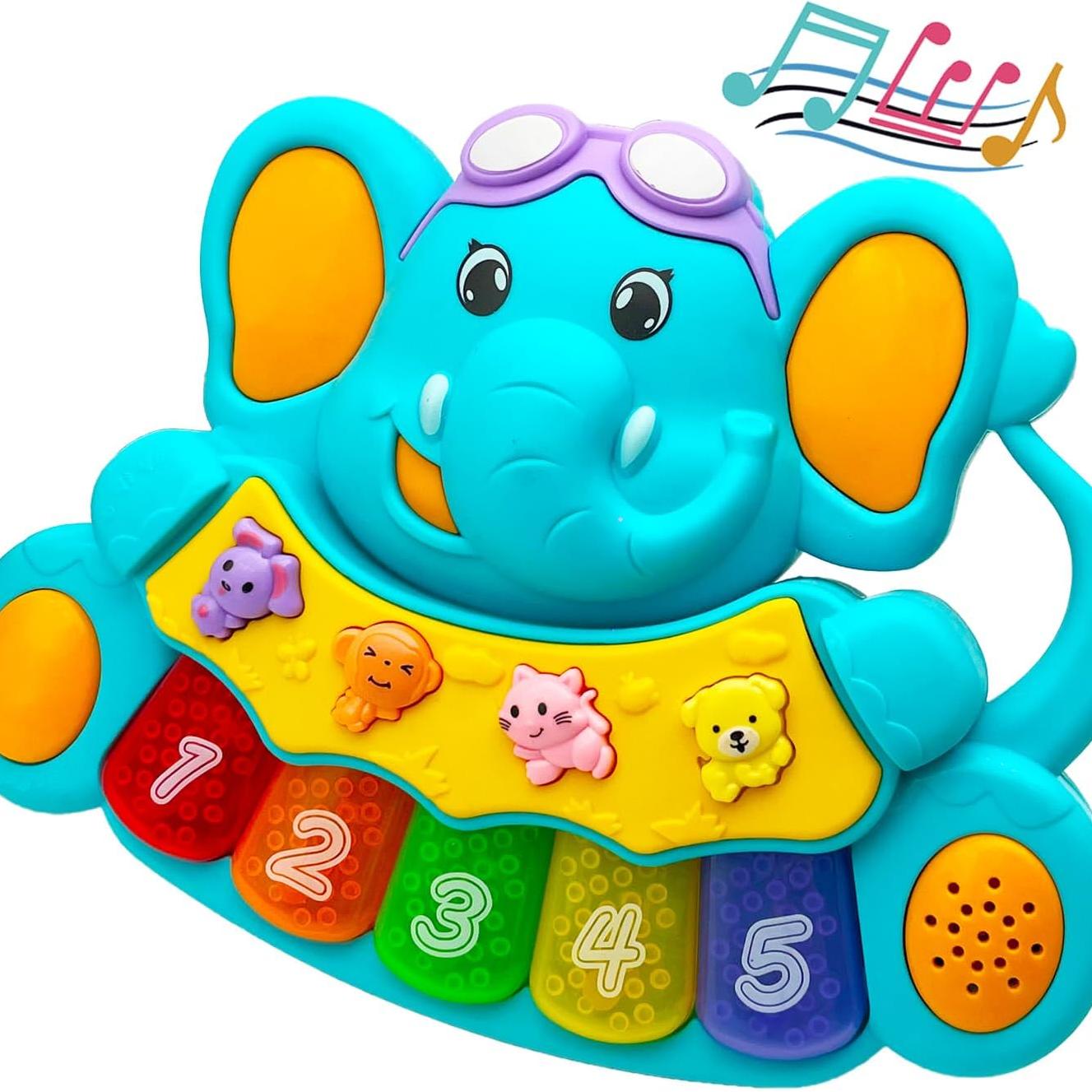 Elephant Baby Piano Toy Light Up Music Early Education Gift
