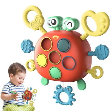 Montessori Sensory Toy Crab Pull String Baby Learning Activity