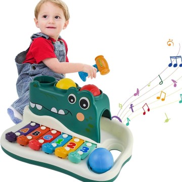 Cartoon Crocodile Musical Hammer Toy Baby Xylophone Educational Set