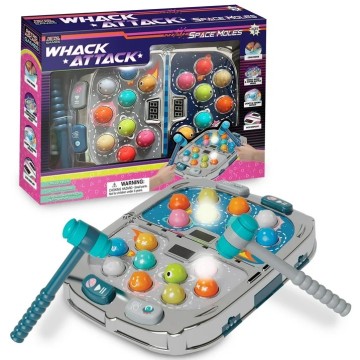 Whack Attack Space Mole Tabletop Game with Lights Sounds LCD Scoring
