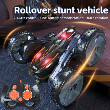 2.4G Four Wheel 360 Degree Rotation Flip Light Function Kids Stunt Car Toy
