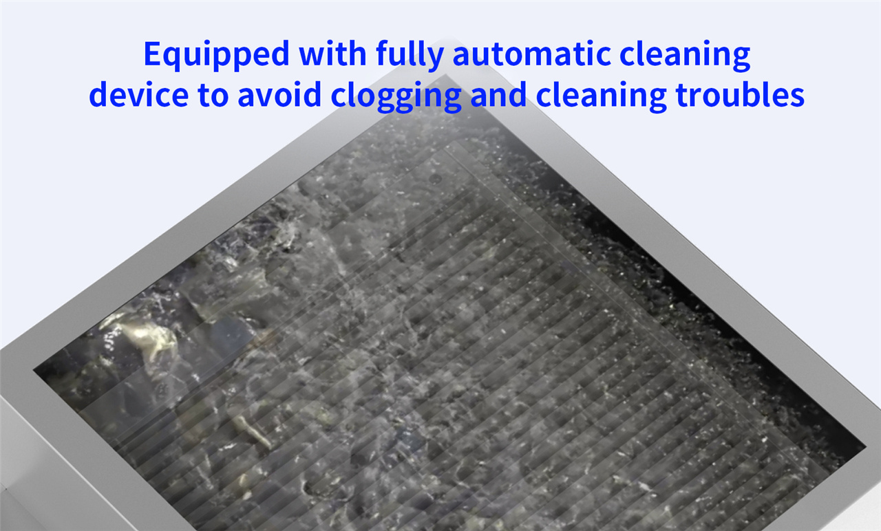 Equipped with fully automatic cleaning device to avoid clogging and cleaning troubles