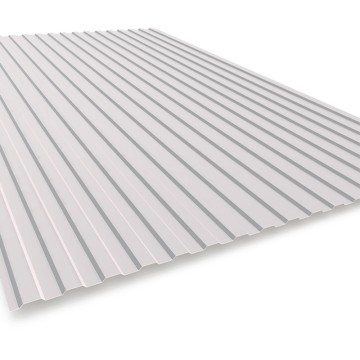 Colored corrugated plate for residential roofs
