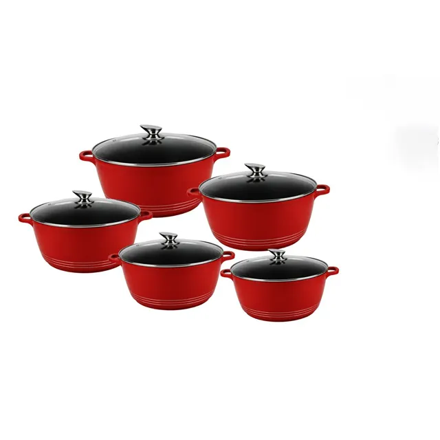 Proshui 10pcs 20cm 24cm 26cm 28cm 30cm customized die casting aluminum cooking pot set